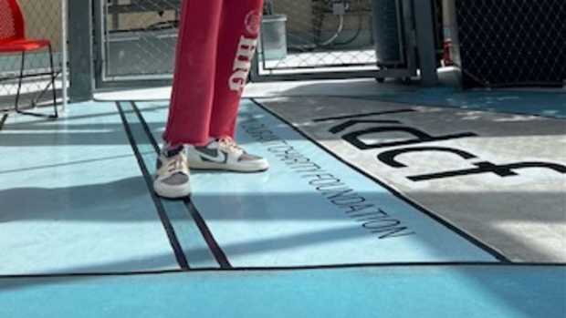 Kevin Durant wears Travis Scott x Air Jordan 1 sneakers on July 26, 2022.